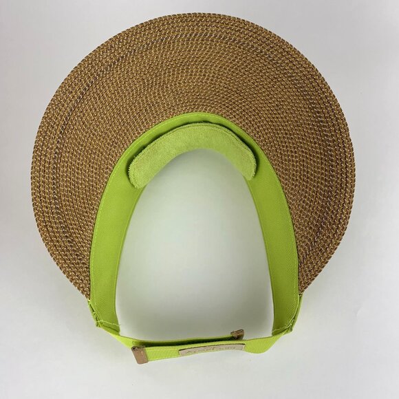 Eric Javits Squishee Straw Champ Womens Visor Lime Green UV Protection Packable - Picture 9 of 9